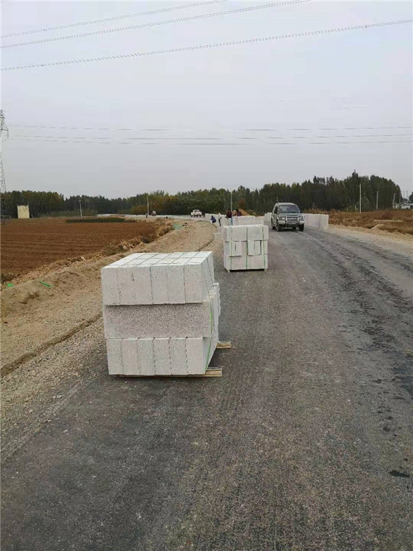 泗河觀光路路沿石施工